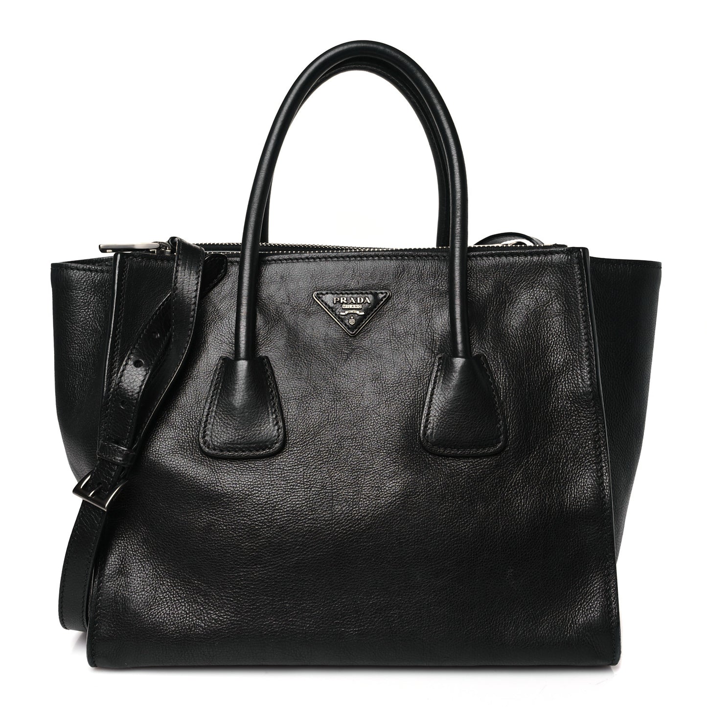 Glace Calf Twin Pocket Tote Black