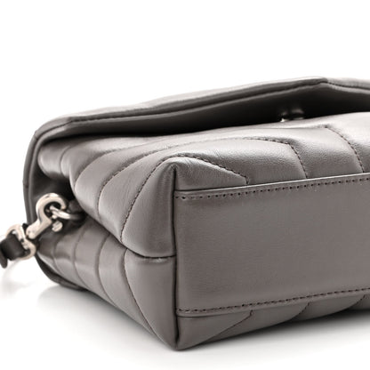 Saint Laurent Calfskin Y Quilted Monogram Toy Loulou Crossbody Bag Storm 9 of 10