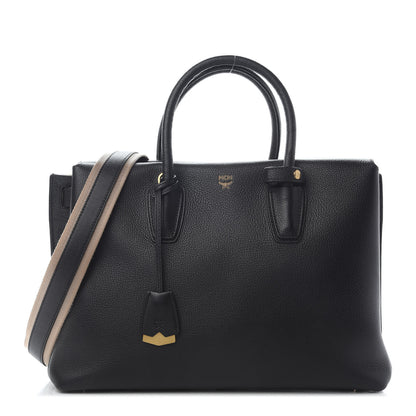 MCM Grained Calfskin Large Milla Tote Black 1 of 11