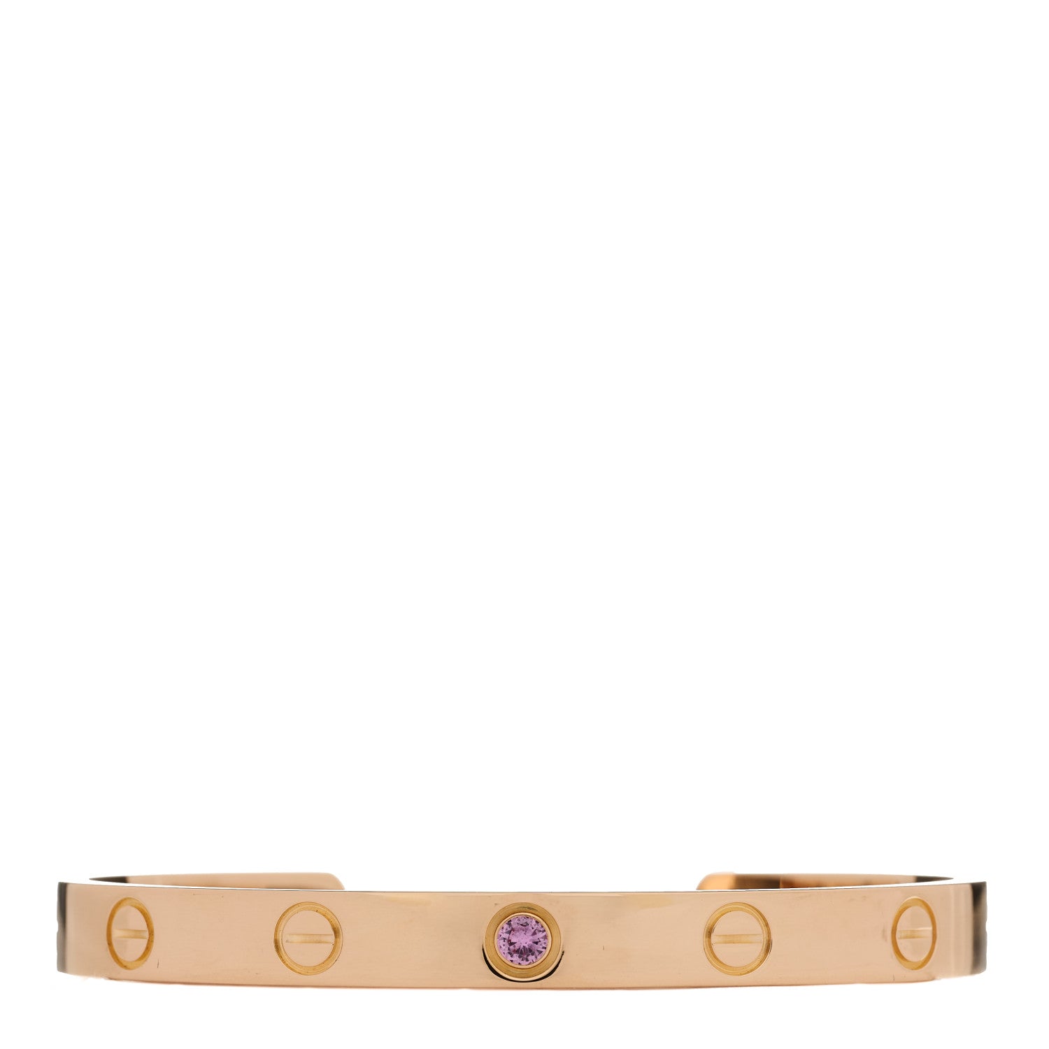 Cartier 18K Pink Gold Pink Sapphire LOVE Cuff Bracelet 16 1 of 4