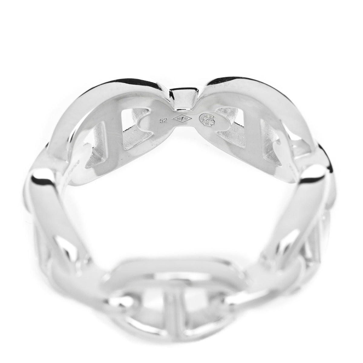 Sterling Silver PM Chaine d'Ancre Enchainee Band Ring 52 6