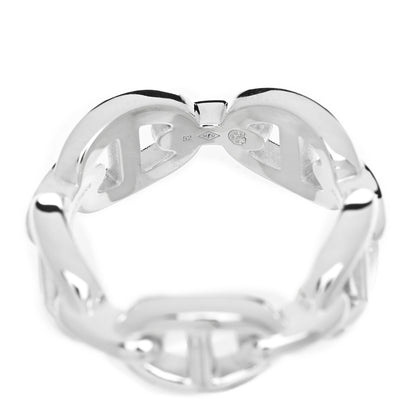 Hermes Sterling Silver PM Chaine d'Ancre Enchainee Band Ring 52 6 6 of 9