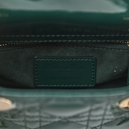 Christian Dior Patent Cannage Mini Lady Dior Pine Green 6 of 11