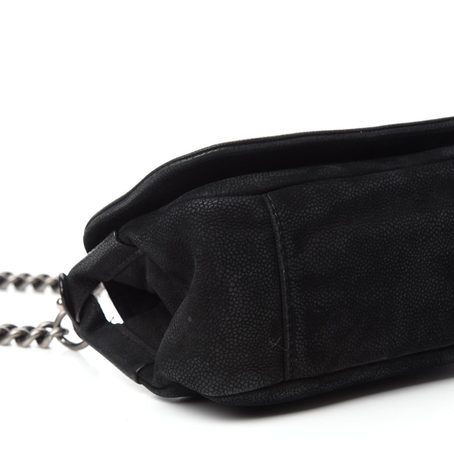 Bullskin Suede Small Highlander Messenger Flap Black