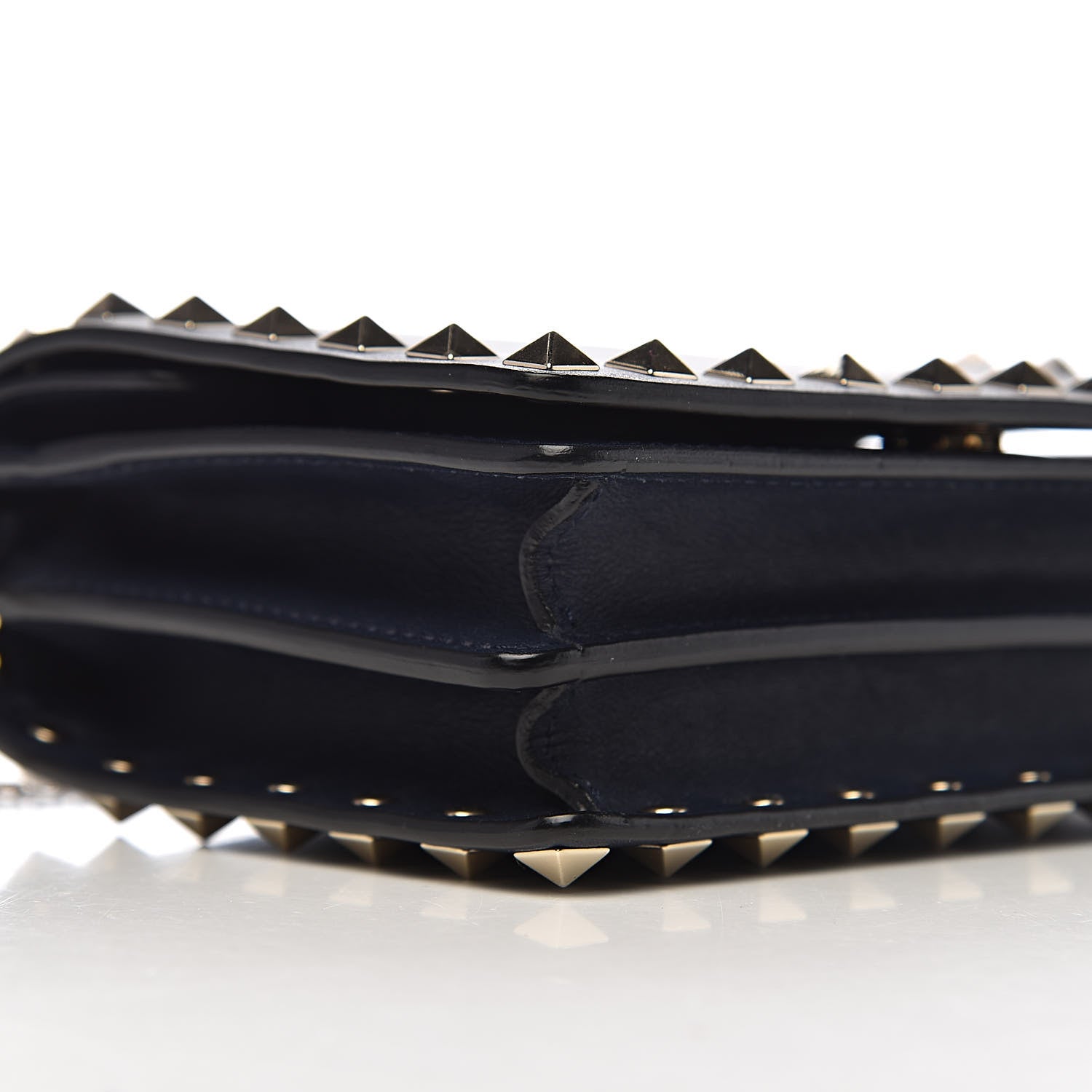 Valentino Garavani Calfskin Rockstud Wallet on Chain Marine 9 of 11