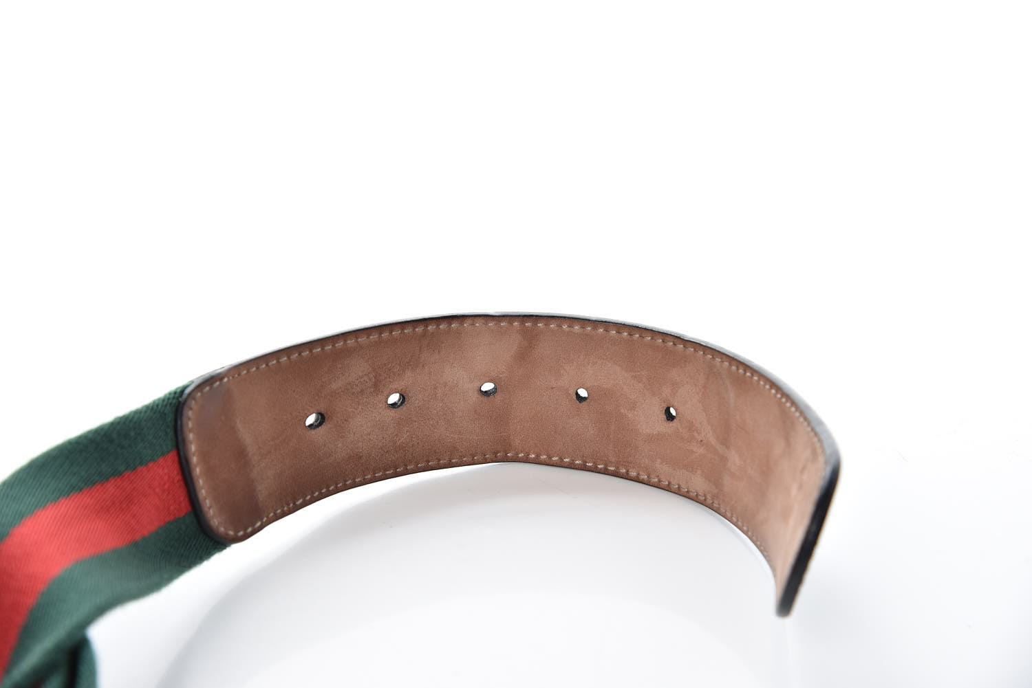 Gucci Calfskin Web Interlocking G Belt 120 48 Dark Brown 7 of 9