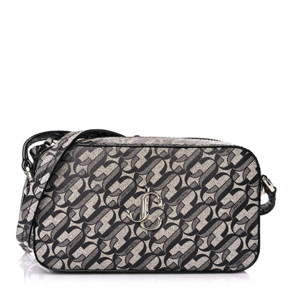 Jimmy Choo Glitter JC Logo Camera Bag Silver Black 1 of 10
