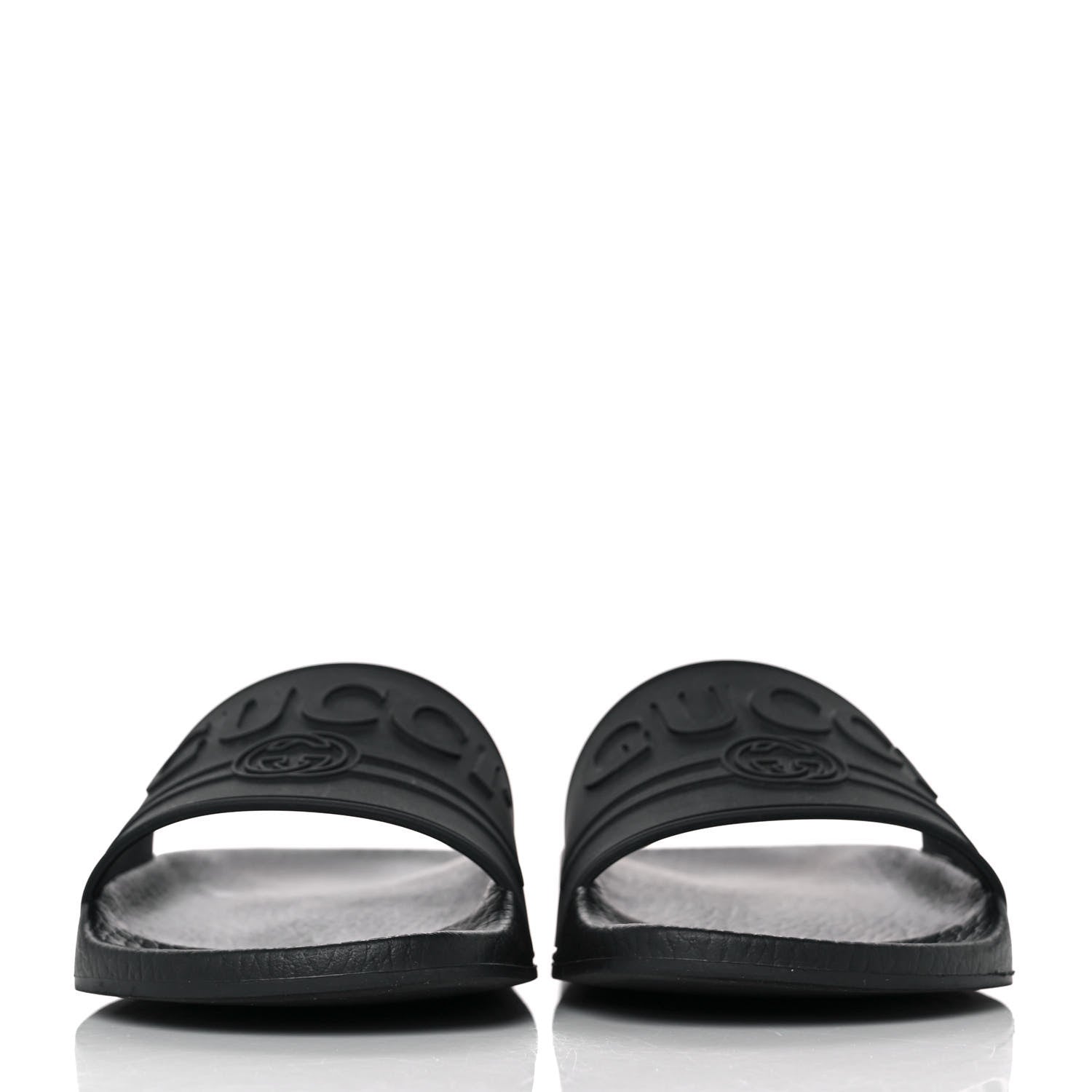 Gucci Rubber Womens Logo Slide Sandals 36 Black 2 of 8