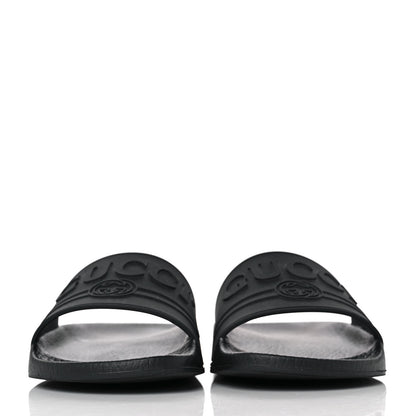 Gucci Rubber Womens Logo Slide Sandals 36 Black 2 of 8