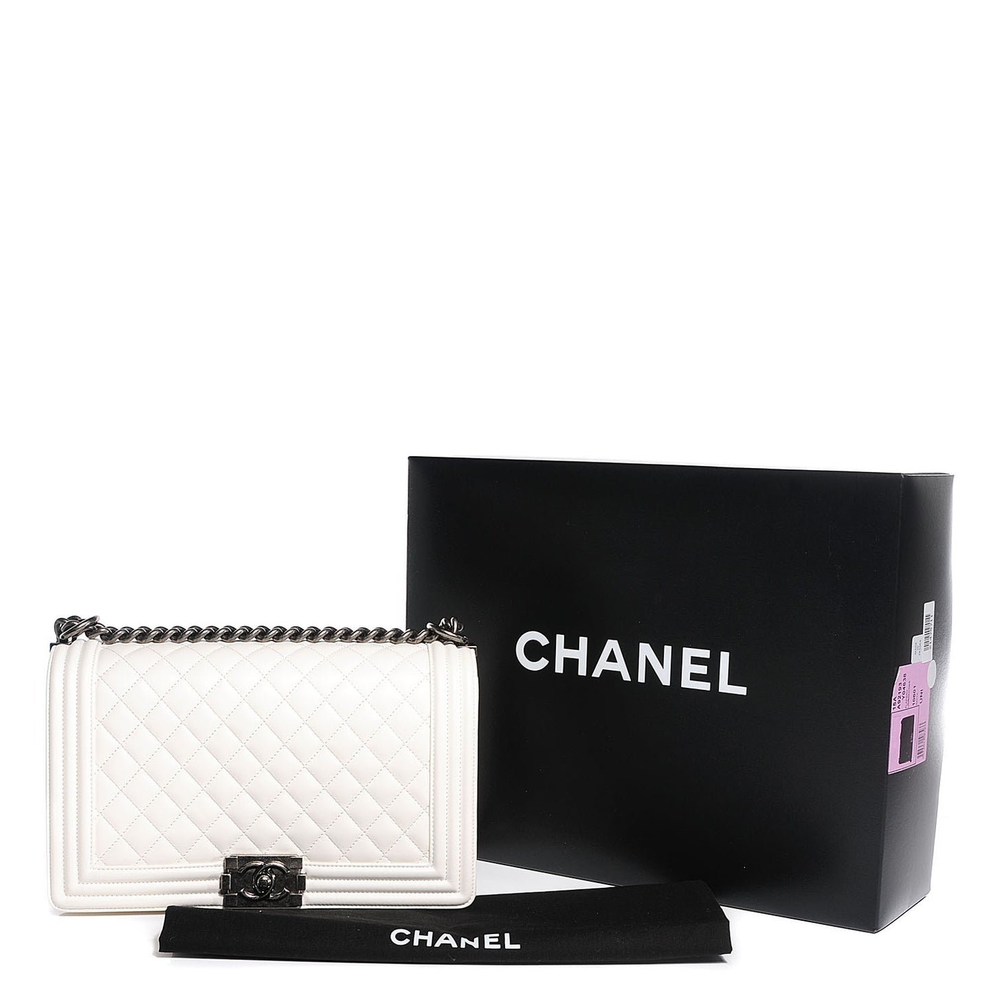 Lambskin Quilted New Medium Boy Flap White