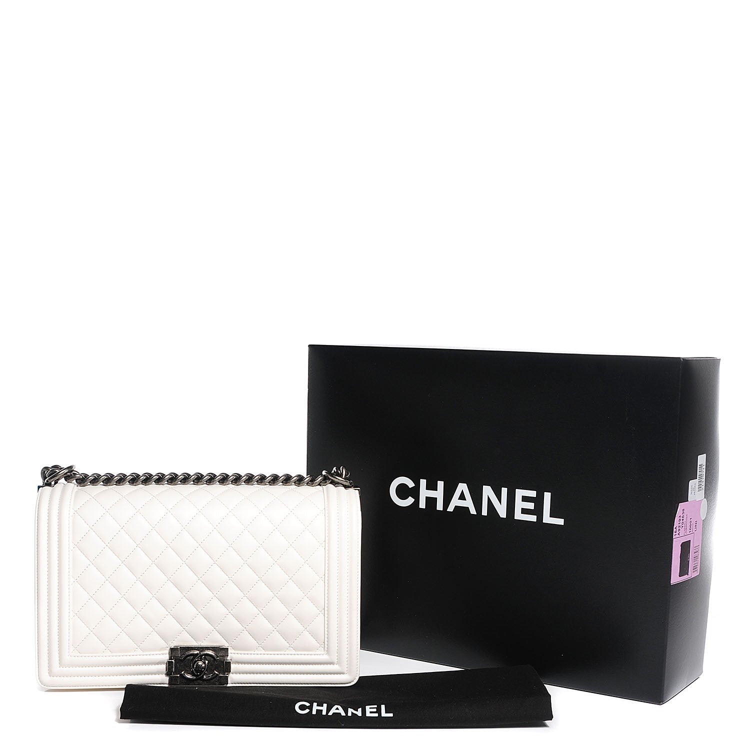 Chanel Lambskin Quilted New Medium Boy Flap White 8 of 8