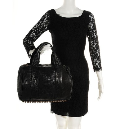 Alexander Wang Pebbled Lambskin Rocco Black Antique Brass Hardware 2 of 6