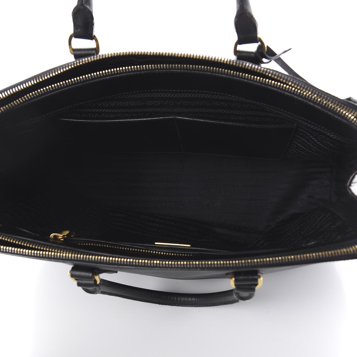 Saffiano Large Galleria Double Zip Tote Black