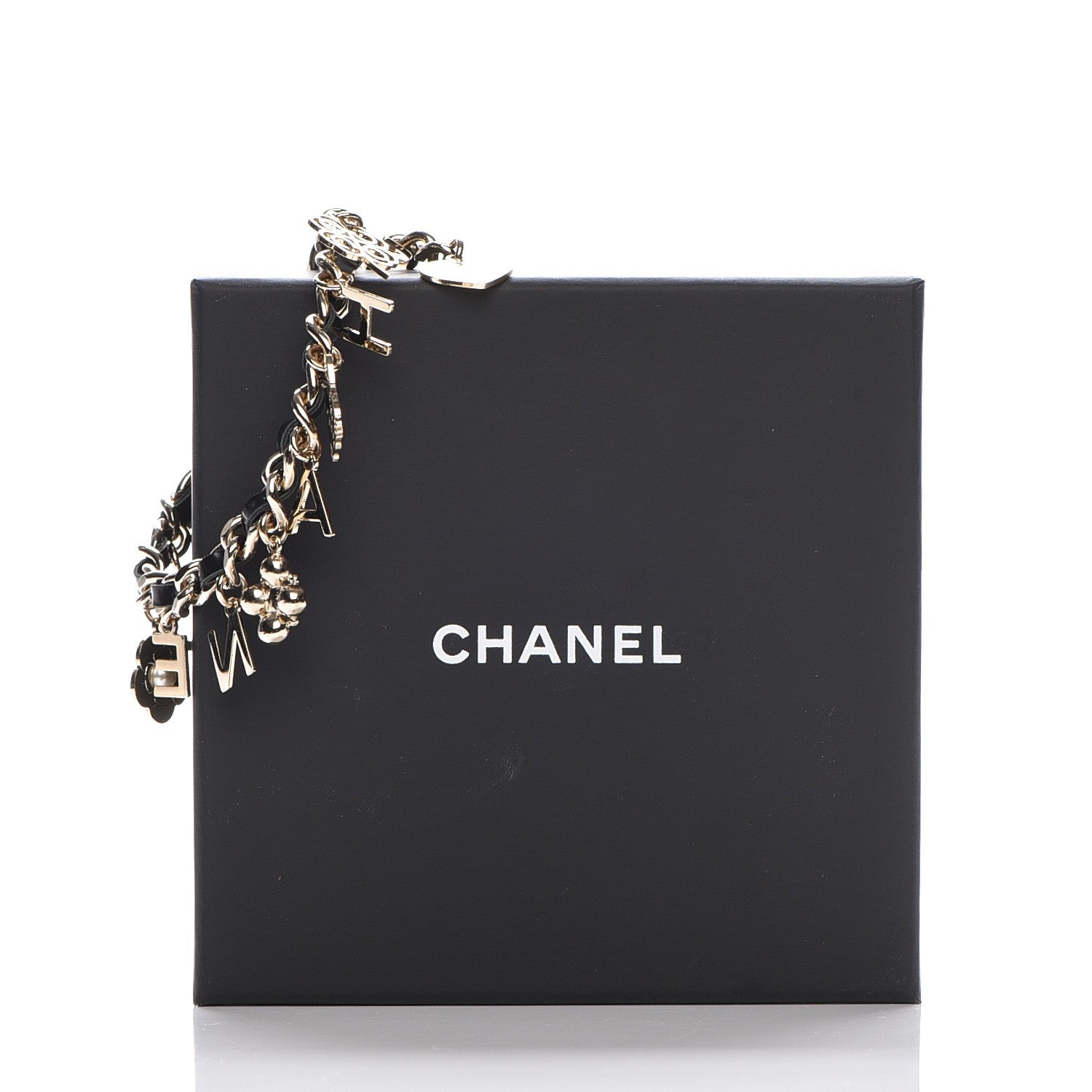 Chanel Lambskin Crystal CC Logo Charming Bracelet Gold Black 6 of 6