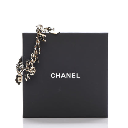 Chanel Lambskin Crystal CC Logo Charming Bracelet Gold Black 6 of 6