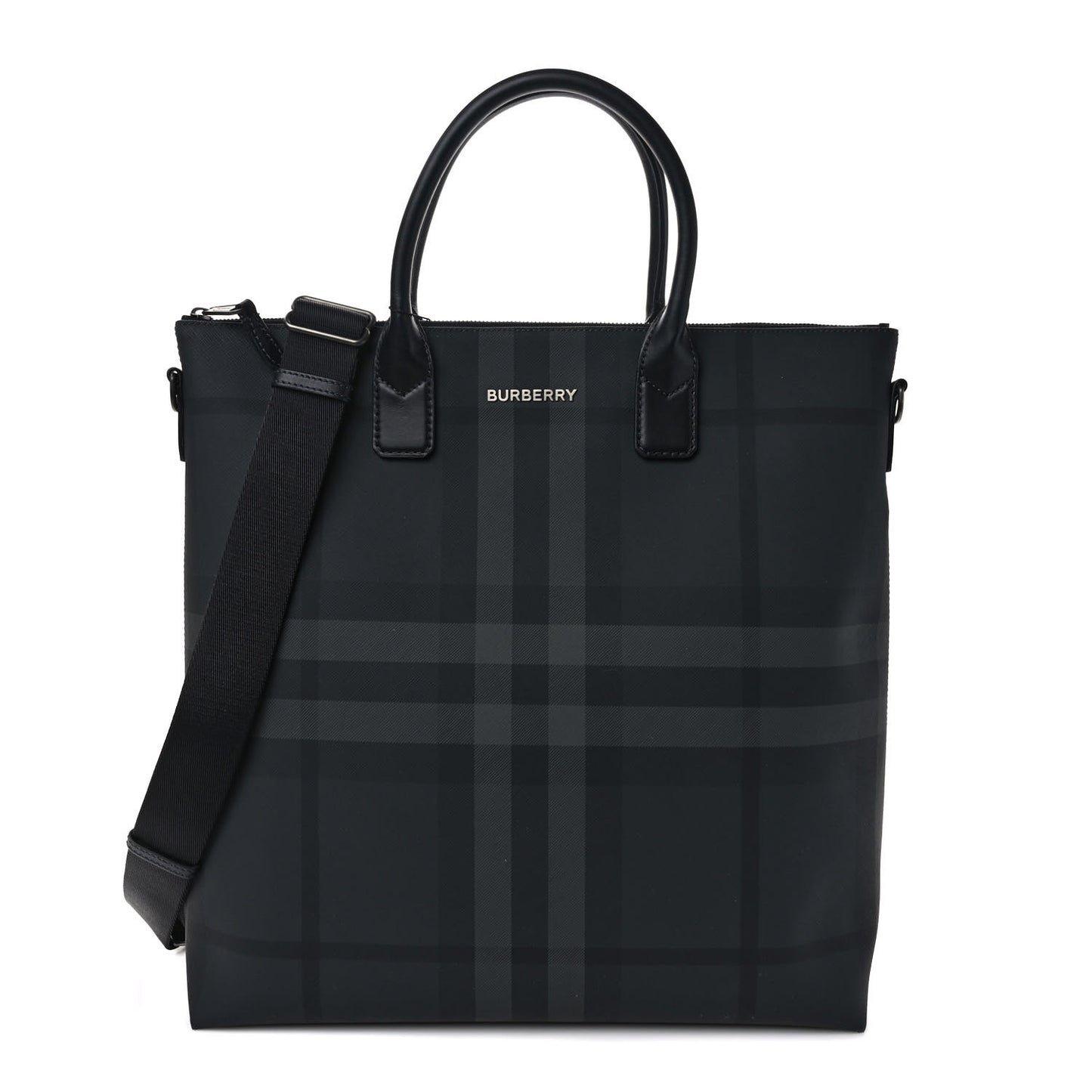 E-Canvas Check Stirling Tote Charcoal