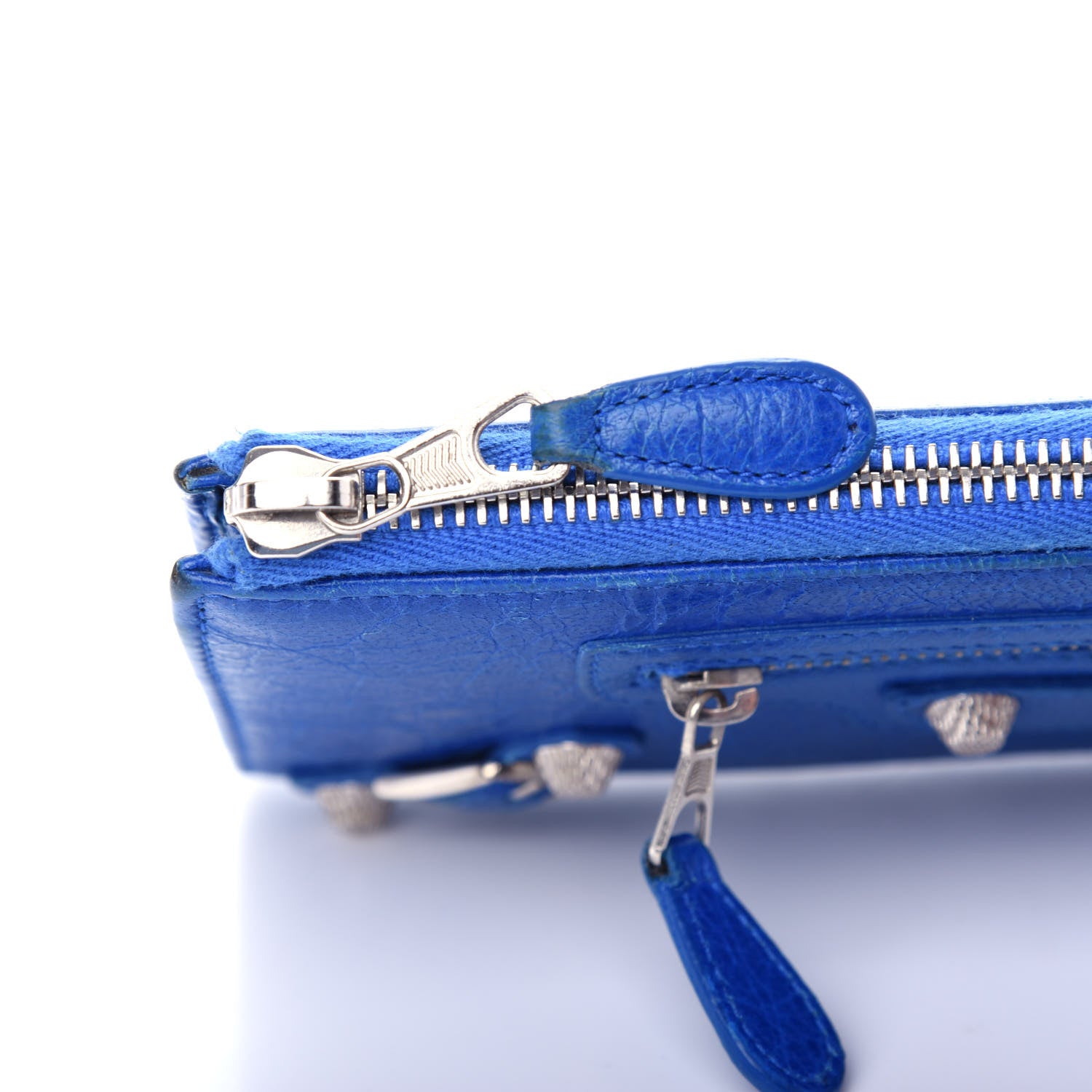 Balenciaga Agneau Giant 12 Silver Hardware Continental Zip Around Wallet Bleu Lazuli 9 of 9