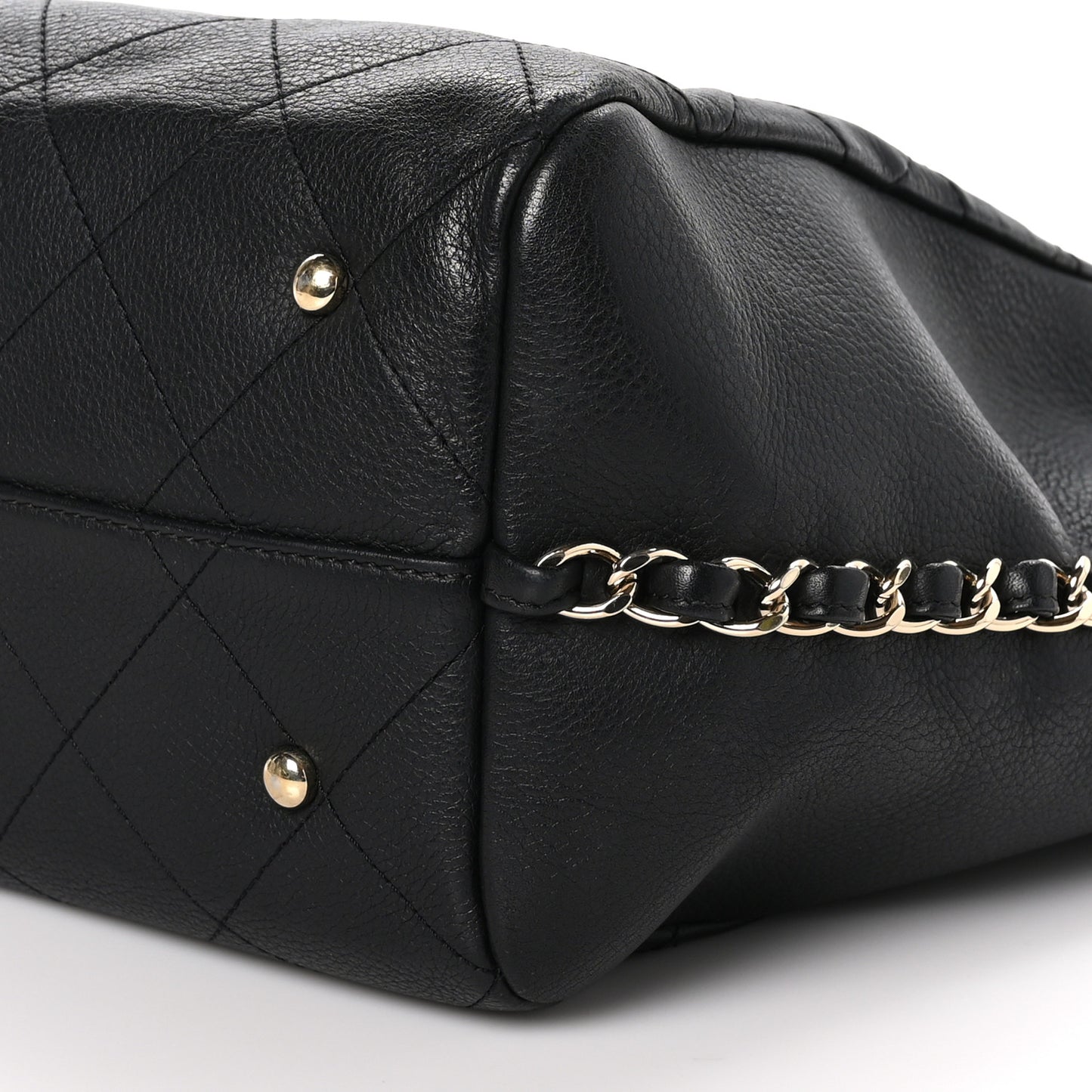 Bullskin Stitched Large Shopping Bag Black