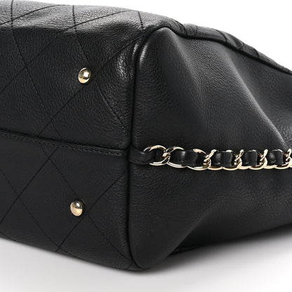 Chanel Bullskin Stitched Large Shopping Bag Black 10 of 10
