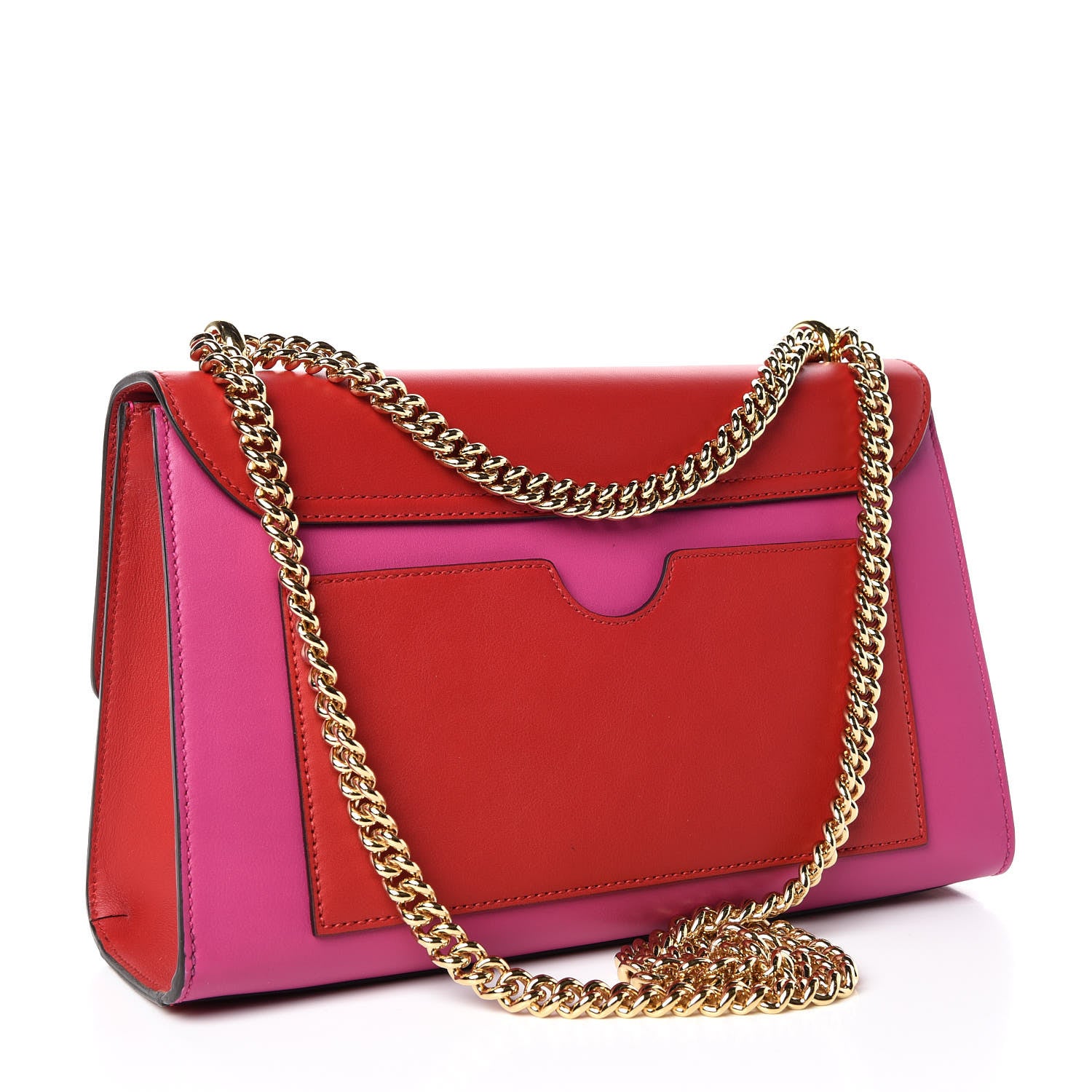 Gucci Moon Calfskin Bi-Color Medium Padlock Shoulder Bag New Rosette Hibiscus Red 3 of 9