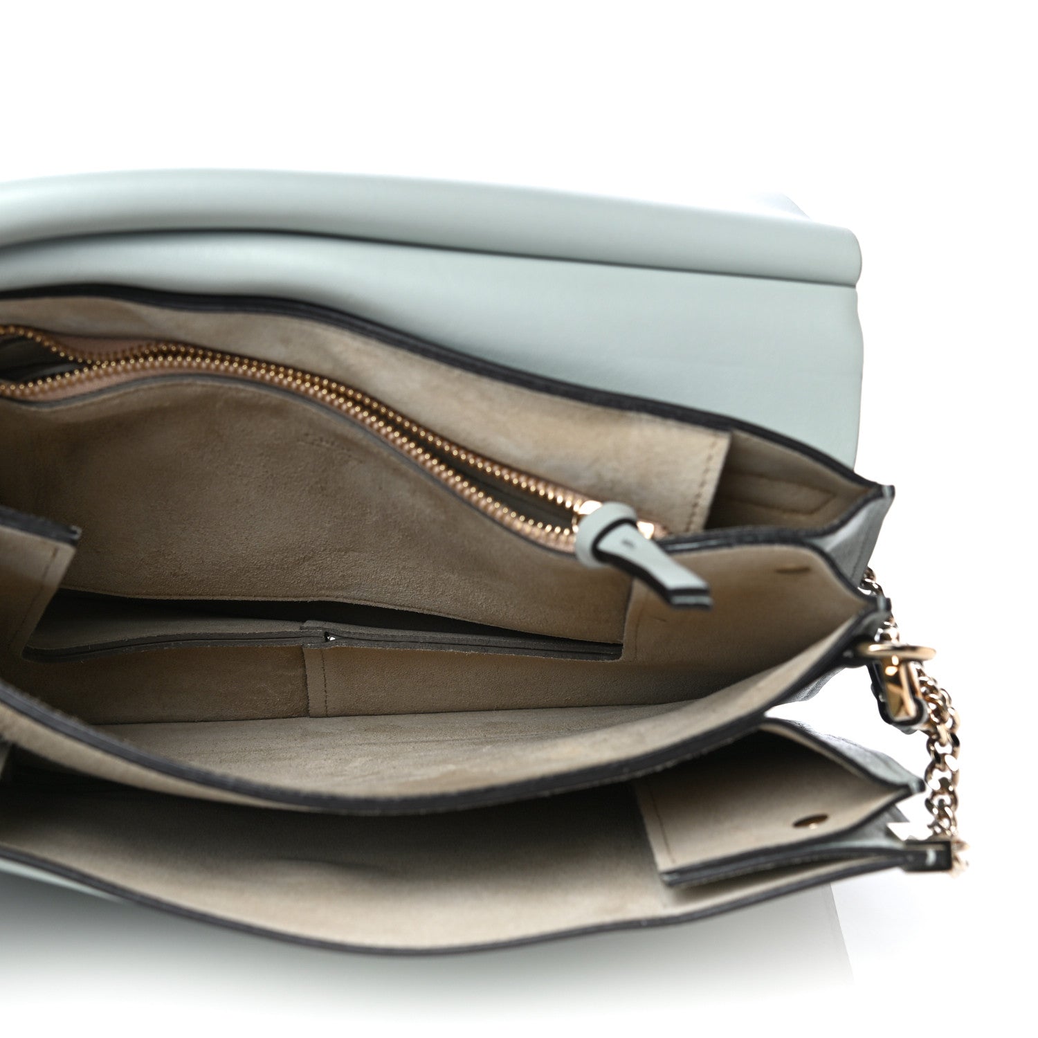 Chloe Calfskin Suede Medium Faye Shoulder Bag Airy Grey 5 of 19