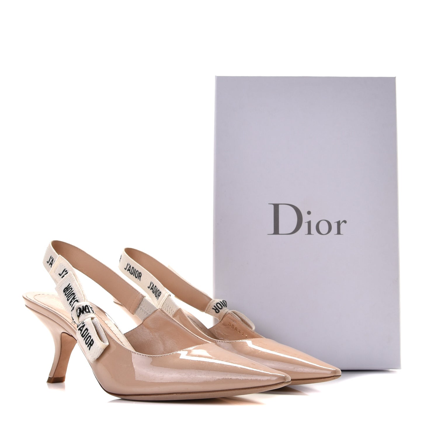 Patent Ribbon J'Adior Slingback 65mm Pumps 41 Nude