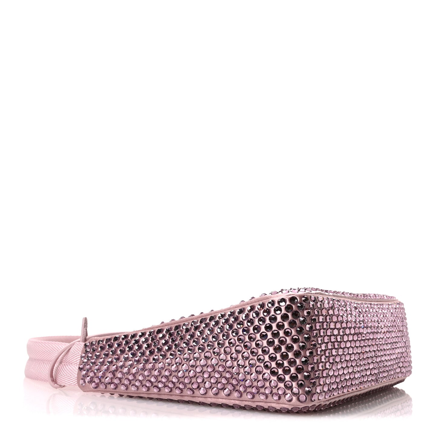 Satin Crystal Mini Re-Edition 2000 Bag Alabastro