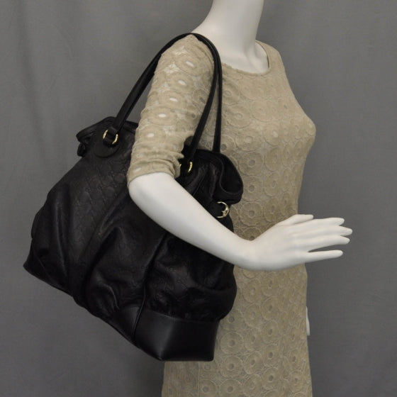 Guccissima Full Moon Tote Black