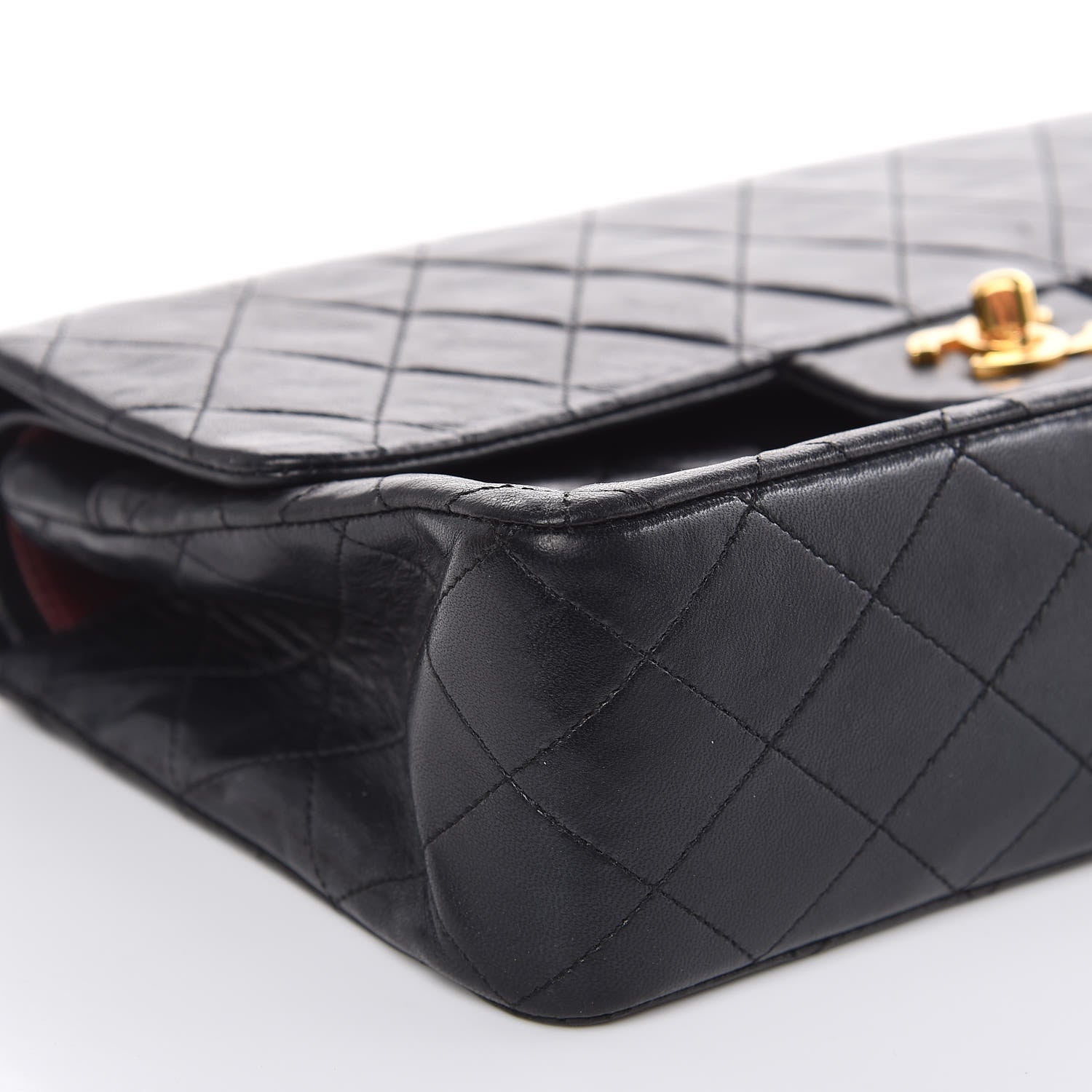 Chanel Lambskin Quilted Medium Double Flap Black 8 of 16