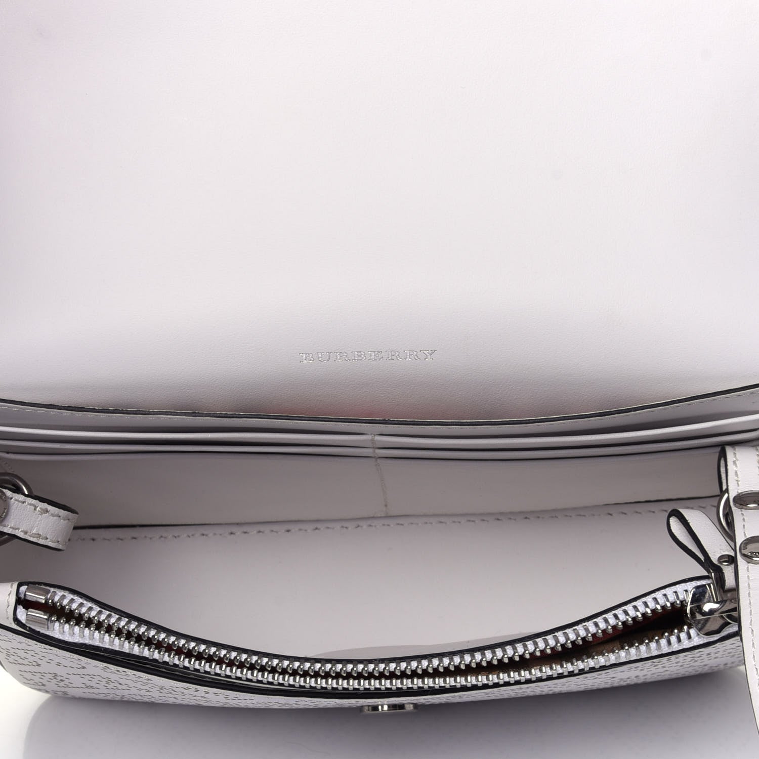 Burberry Calfskin Perforated Hampshire Crossbody Chalk White 4 of 10
