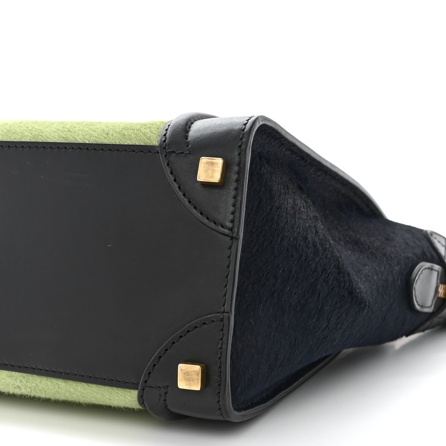 Celine Pony Hair Smooth Calfskin Micro Tri-Color Luggage Pistachio Black 10 of 12