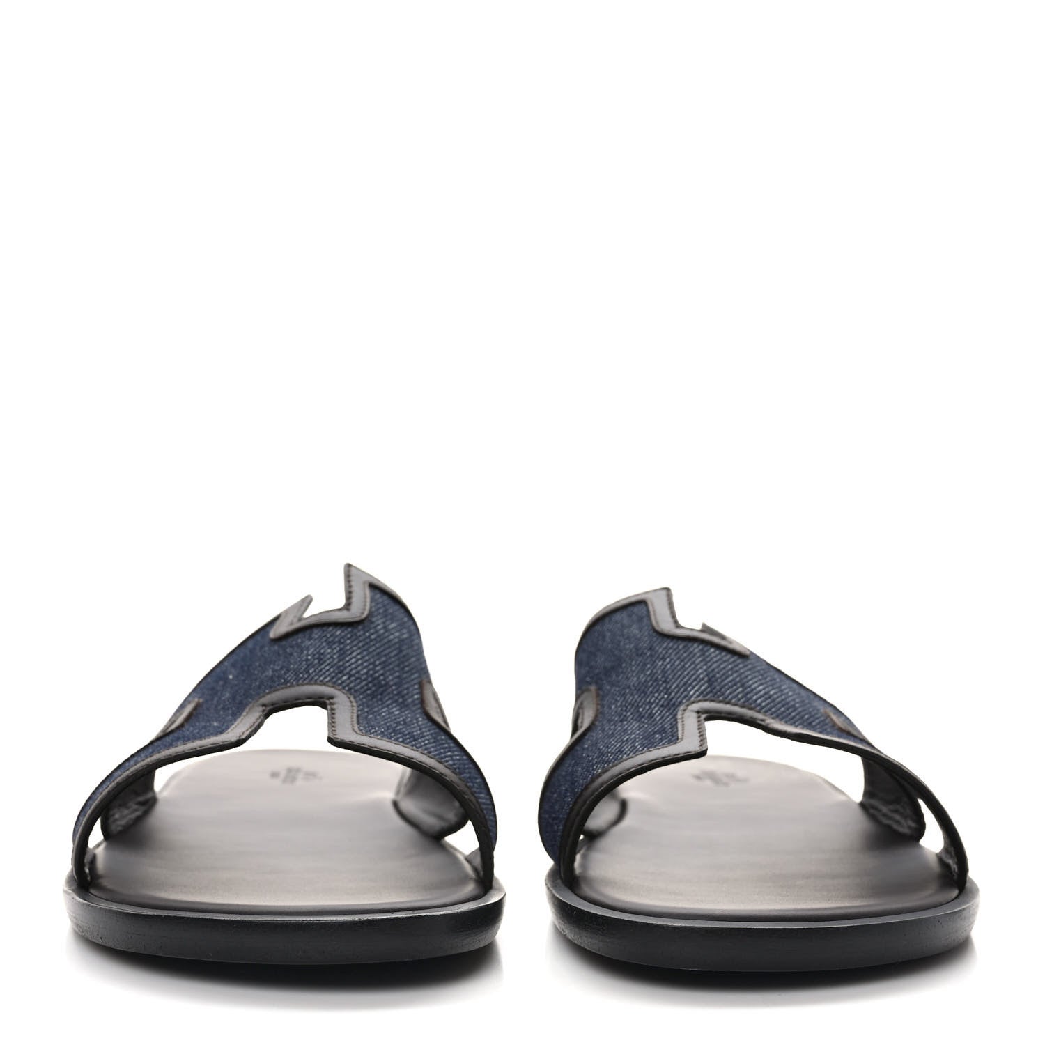 Hermes Denim Calfskin Mens Izmir Sandals 42 Bleu Brut 2 of 7
