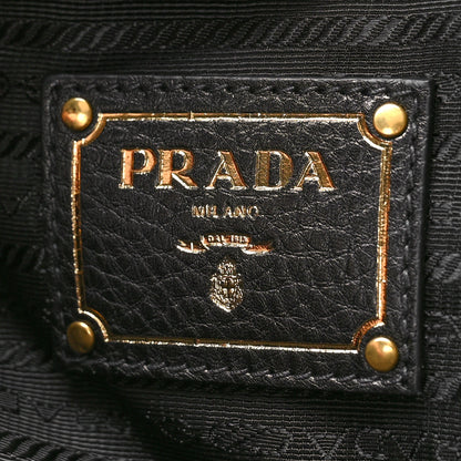 Prada Vitello Daino Tote Black 6 of 9