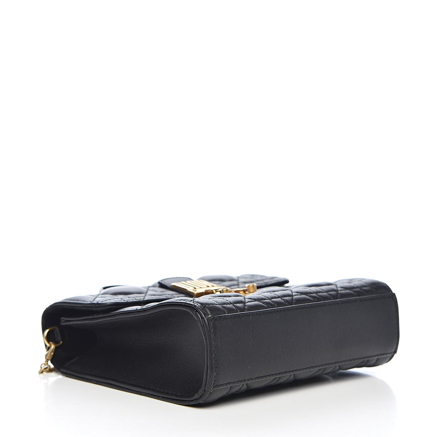 Lambskin Cannage Dioraddict Wallet on Chain Bag Black