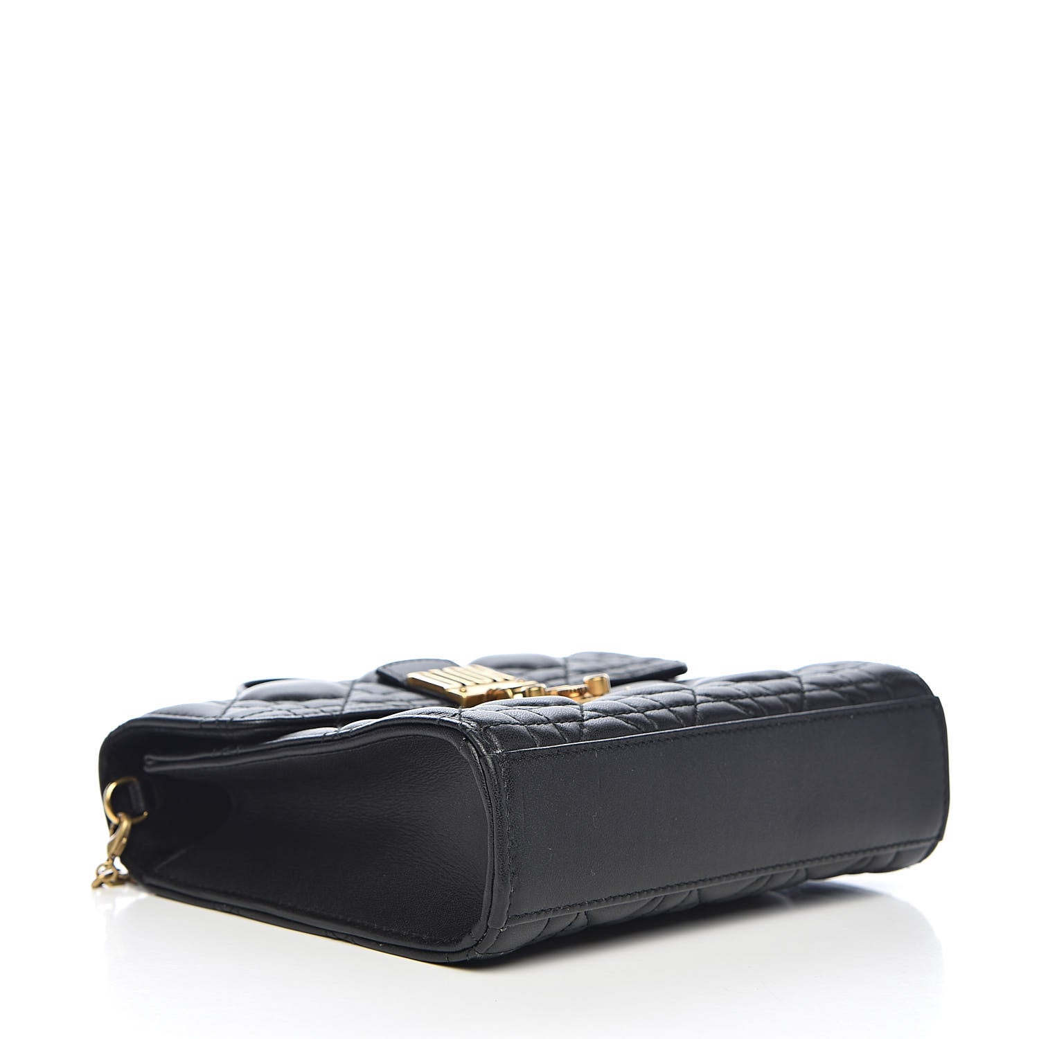 Christian Dior Lambskin Cannage Dioraddict Wallet on Chain Bag Black 2 of 9