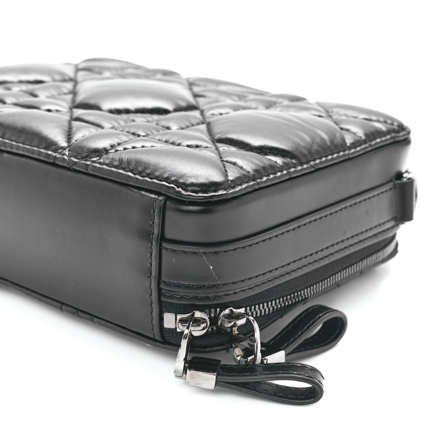 Calfskin Macrocannage Caro Box Bag Black