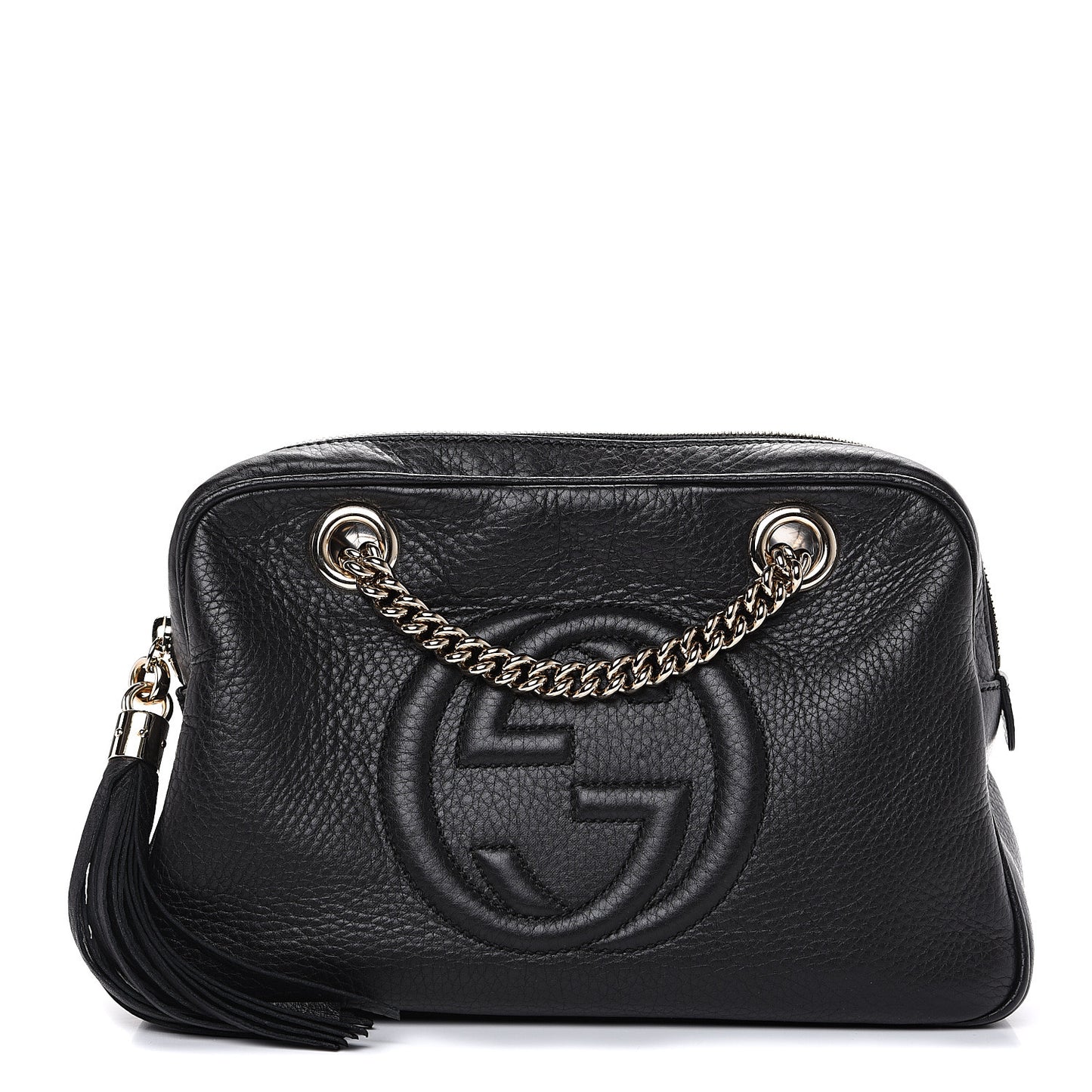 Pebbled Calfskin Small Soho Bowler Black
