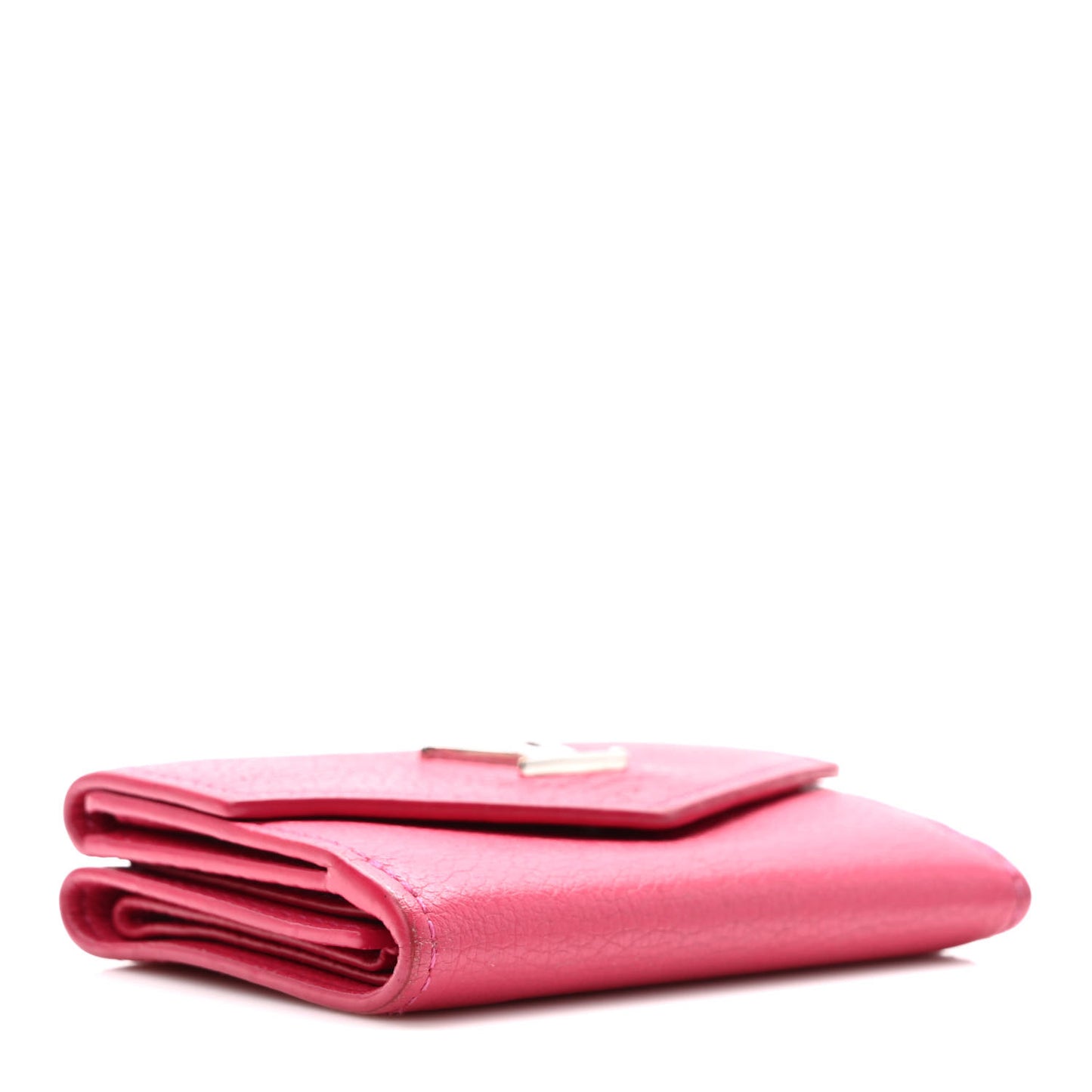 Soft Calfskin My Lockme Compact Wallet Fuchsia