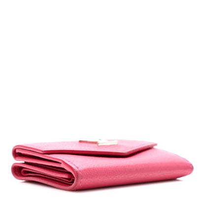 Louis Vuitton Soft Calfskin My Lockme Compact Wallet Fuchsia 4 of 7