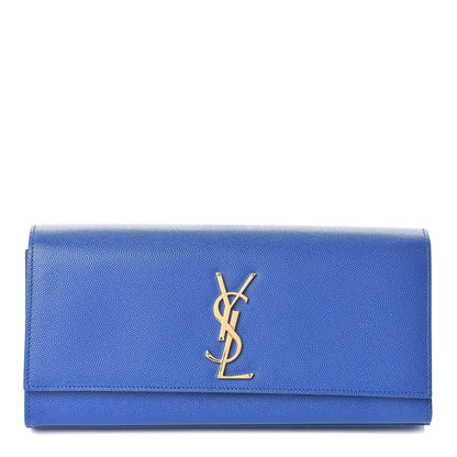 Saint Laurent Grain De Poudre Classic Monogram Cassandre Clutch Blue Majorelle 1 of 6