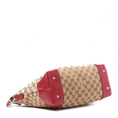 Gucci Monogram Heart Bit Charm Top Handle Tote Red 3 of 8