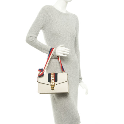 Gucci Calfskin Small Sylvie Shoulder Bag Off White 2 of 9