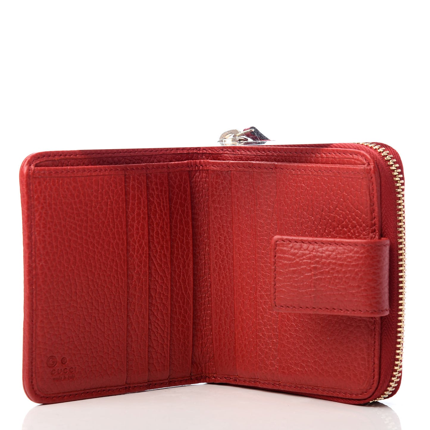 Monogram Dollar Calfskin Zip Around French Flap Wallet Beige Ebony Rosso