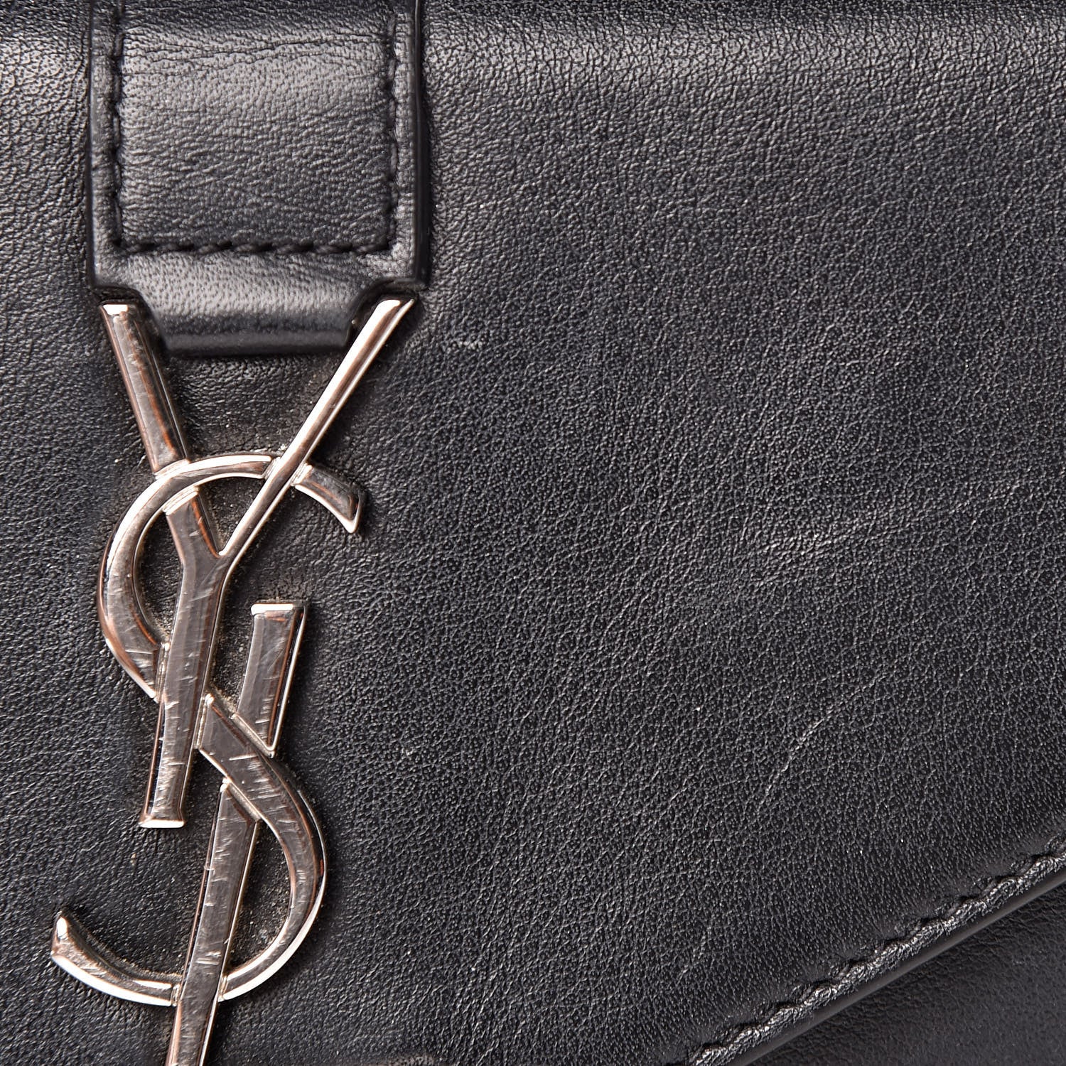 Saint Laurent Calfskin Monogram Tri Pocket Crossbody Bag Black 12 of 13