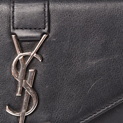 Saint Laurent Calfskin Monogram Tri Pocket Crossbody Bag Black 12 of 13