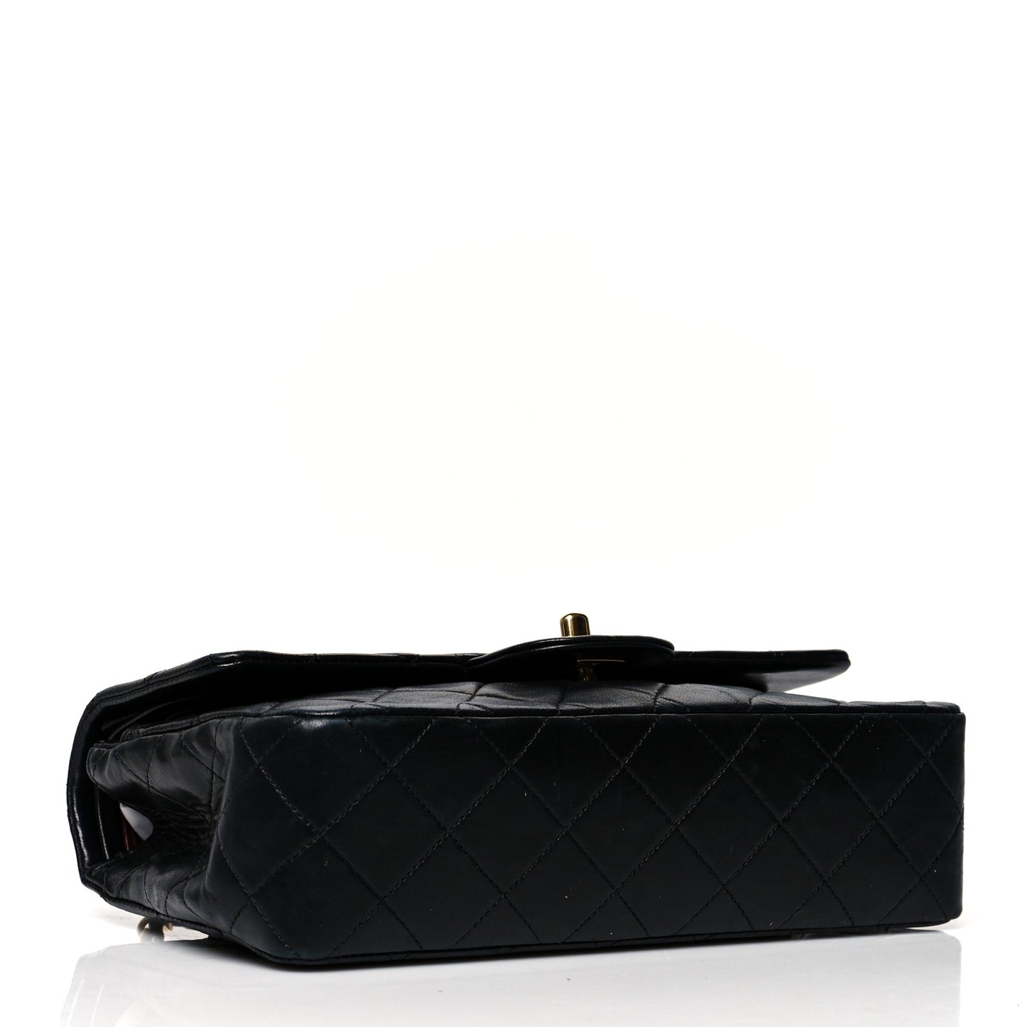 Lambskin Quilted Small Double Flap Black