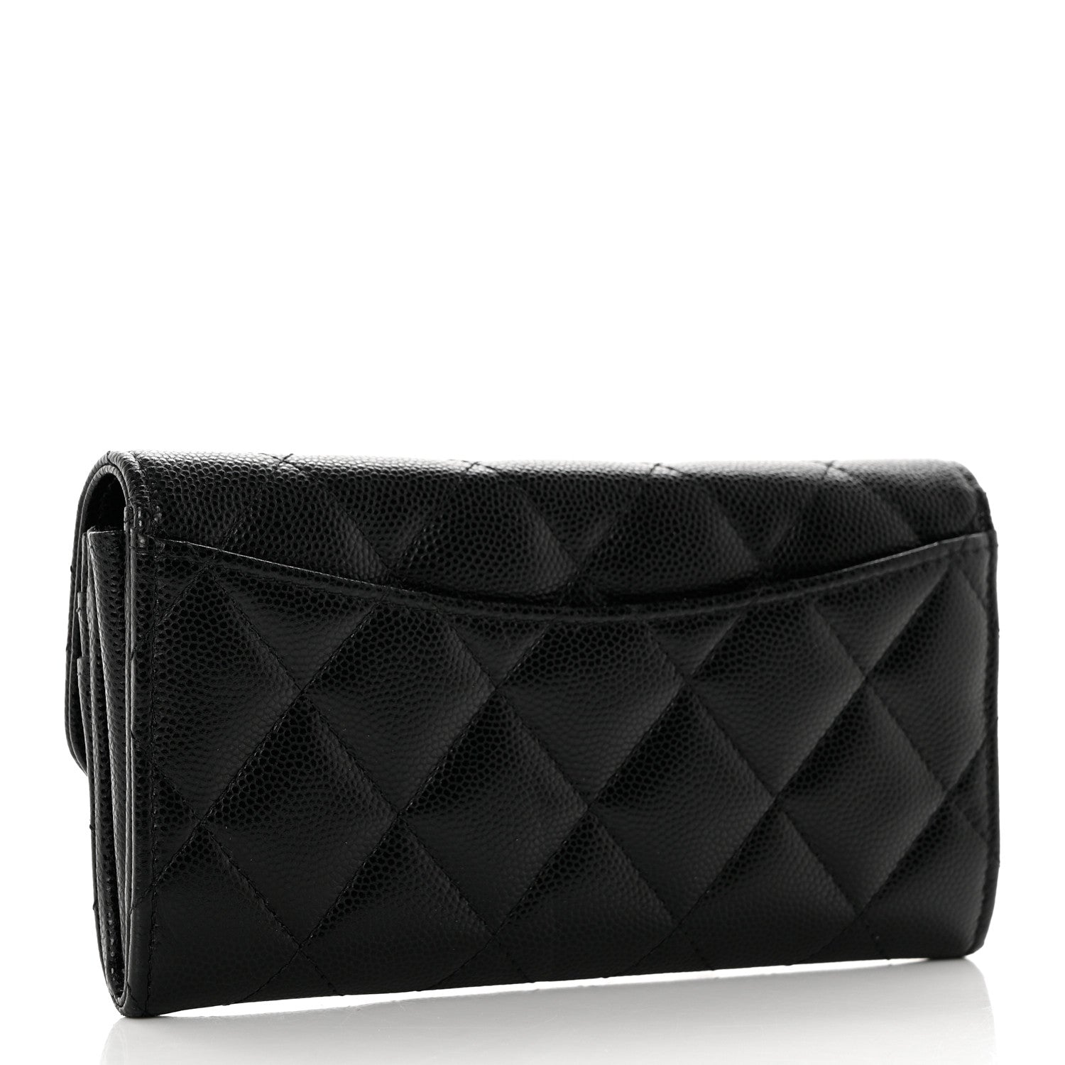 Chanel Caviar Quilted Medium Gusset Flap Wallet Black 3 of 9