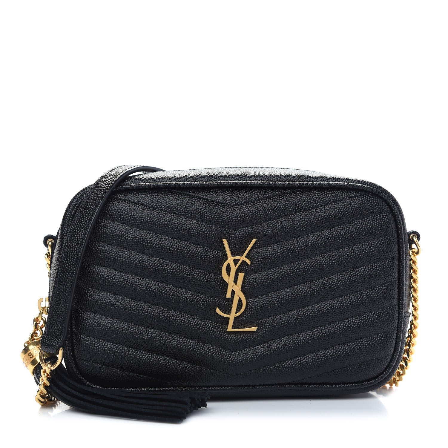 Saint Laurent Grain De Poudre Matelasse Monogram Mini Lou Camera Bag Black 1 of 11