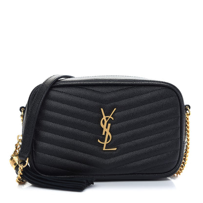 Saint Laurent Grain De Poudre Matelasse Monogram Mini Lou Camera Bag Black 1 of 11