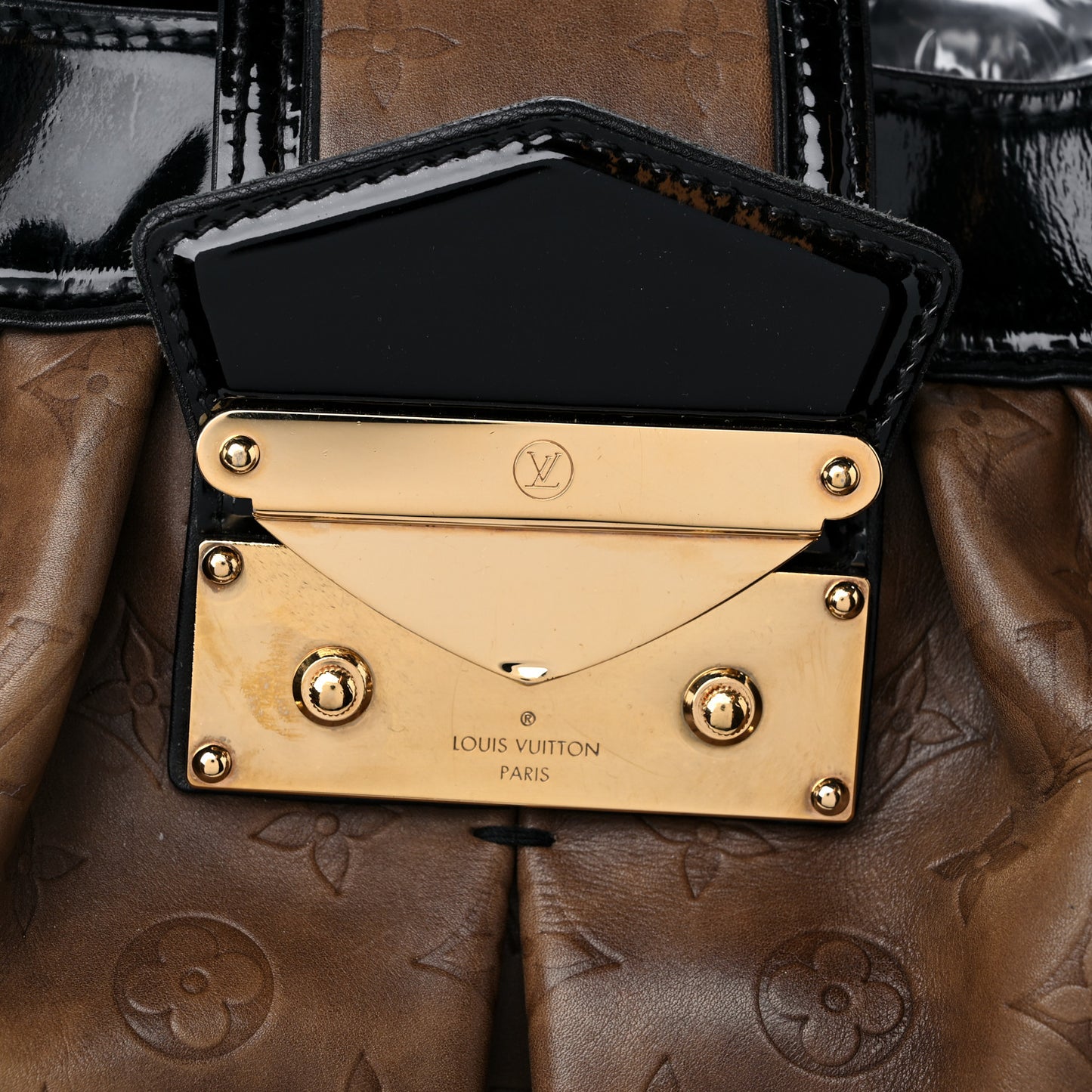 Monogram Embossed Polly Hobo Taupe